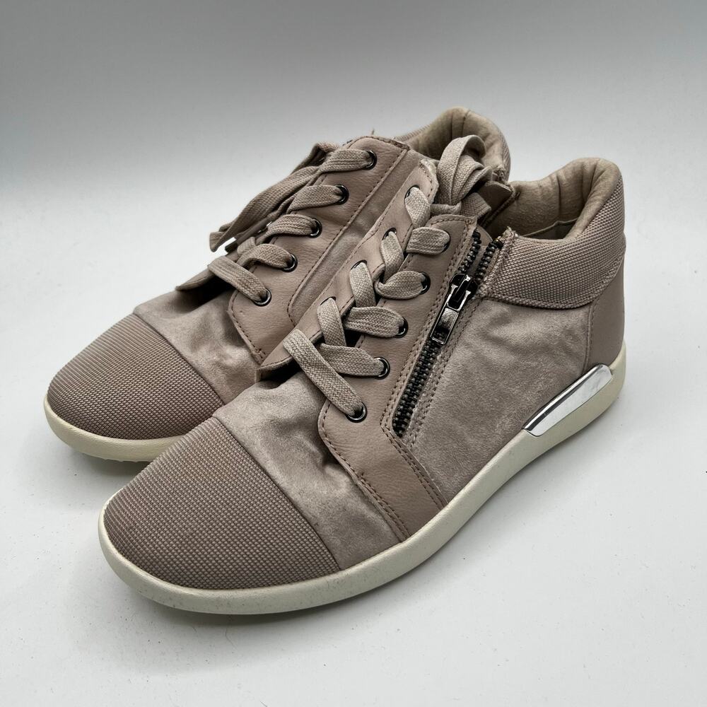 Aldo Blush Pink Lace Up Zipper Mid Top Sneaker Size 8